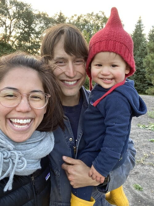 Image of Bernadette Rosemary Yeh Hagen with her husband, Nick Hagen, and their baby, Molly